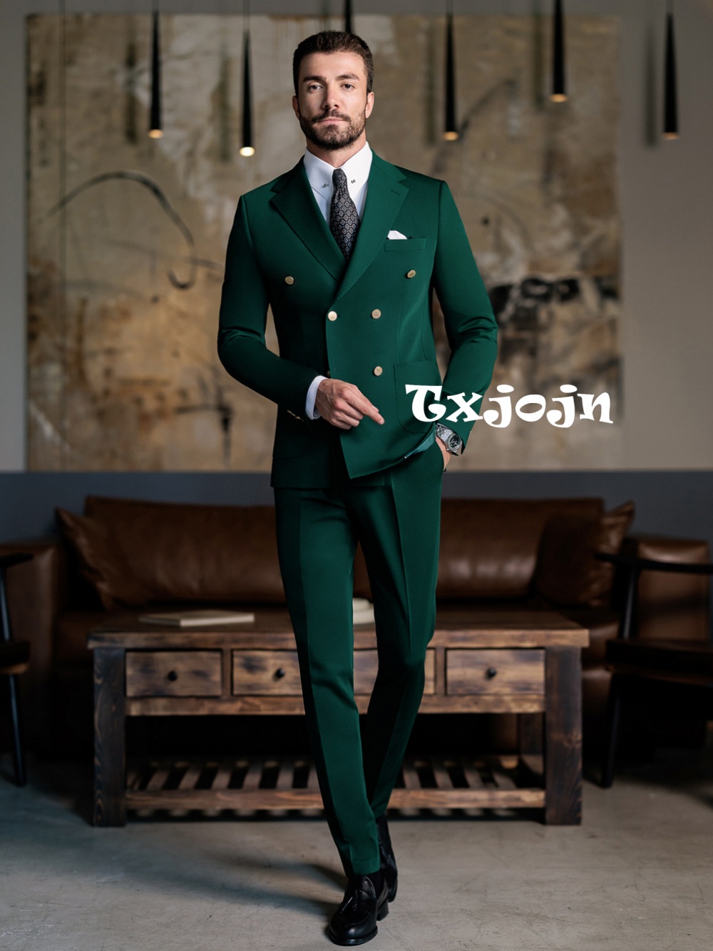 Men Formal Wear Jacket - Yeşil Resmi Erkek Slim Fit Takım