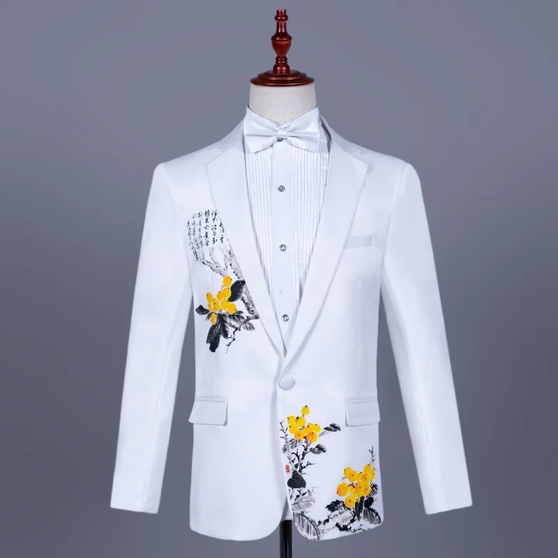Asian Men Formal Wear - Erkek Asya Beden Beyaz Çin Resmi