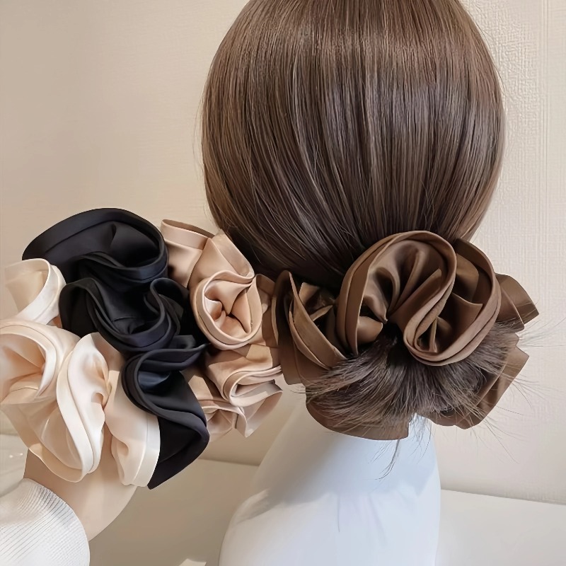 Satin Bow Tie - Kore saten Scrunchies elastik saç bandı