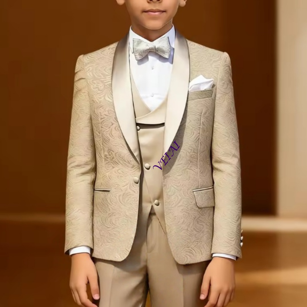 Mens Formal - Erkek Çocuk 3 Parçalı Resmi Jakarlı