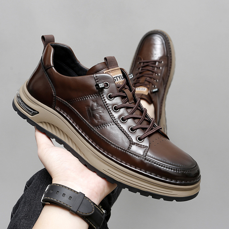 Men'S Luxury Formal Wear - Lüks Hakiki Deri Erkek Günlük İş