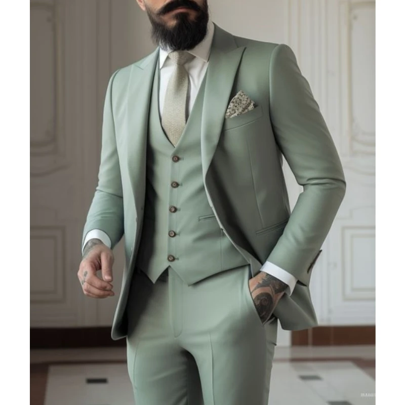 Men Formal Wear Jacket - Açık yeşil Takım Elbise Erkek Takım