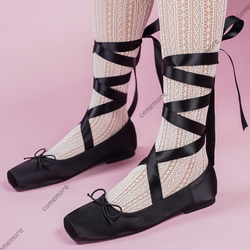 Satin Bow Tie - Kadınlar İçin Saten Kurdele Bağcıklı Bale