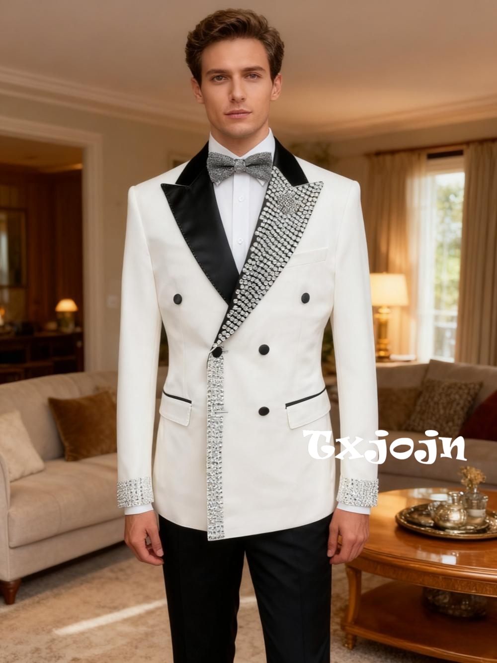 Men'S Formal Wear For Engagement - Göz Kamaştırıcı Lüks Boncuklu Erkek Slim