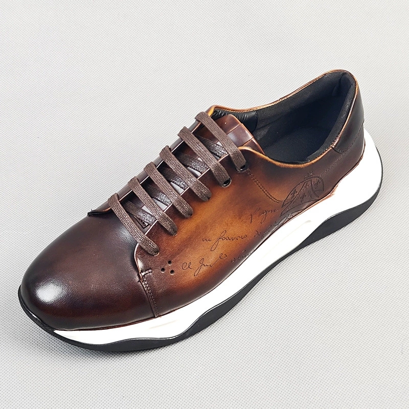 Men'S Luxury Formal Wear - El Yapımı Hakiki İnek Derisi Günlük