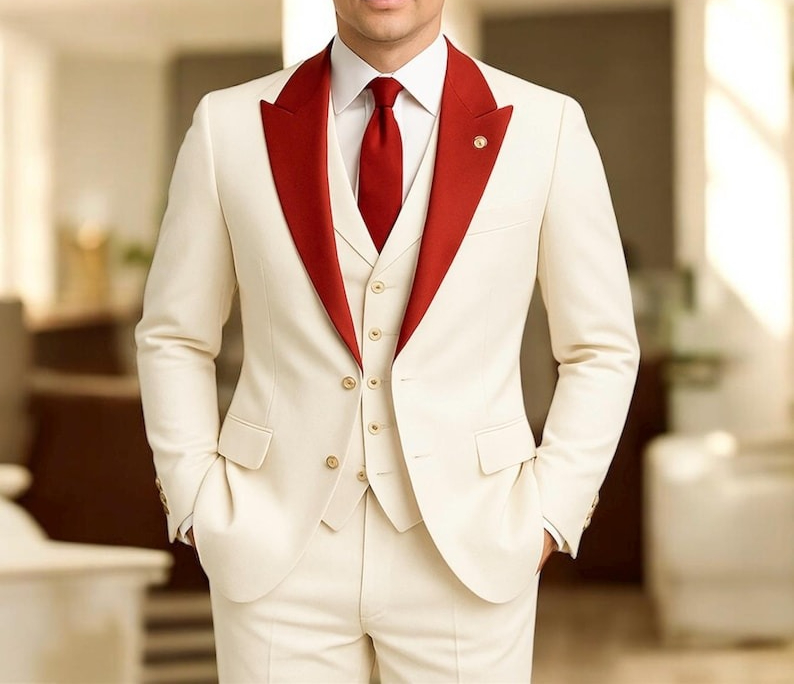 Erkek Beyaz 3 Parça Takım Elbi - Men'S Formal Wear For Engagement incelemesi ve fiyatı