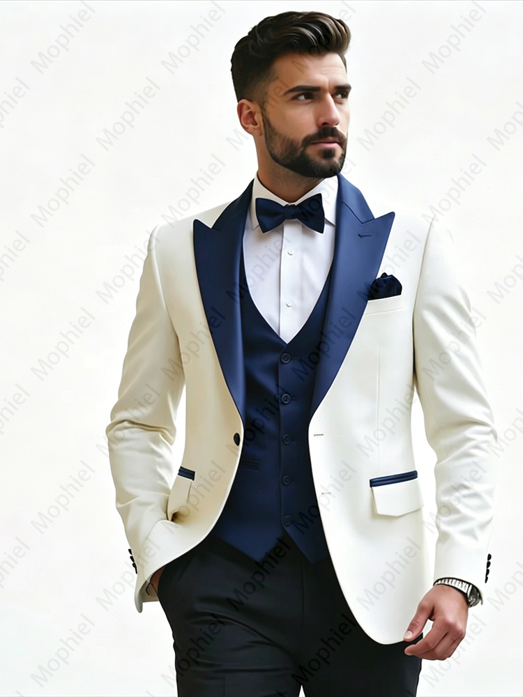 Beyaz Erkek Takım Elbise, 3 Pa - Men Formal Wear Jacket incelemesi ve fiyatı